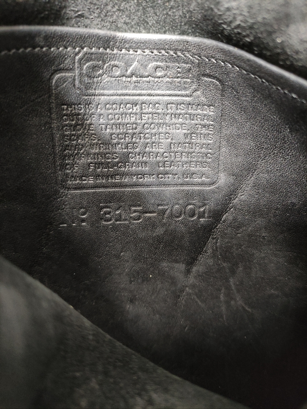 Vintage Coach 9235 Crescent Bag Black - Picture 9 of 9